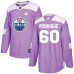 Men Adidas Edmonton Oilers #60 Olivier Rodrigue Authentic Purple Fights Cancer Practice NHL Jersey