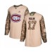 Men Montreal Canadiens #17 Brett Kulak Authentic Camo Veterans Day Practice Hockey Stitched Jersey