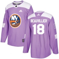 Men Adidas New York Islanders #18 Anthony Beauvillier Authentic Purple Fights Cancer Practice NHL Jersey