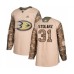 Men Anaheim Ducks #31 Anthony Stolarz Authentic Camo Veterans Day Practice Hockey Stitched Jersey