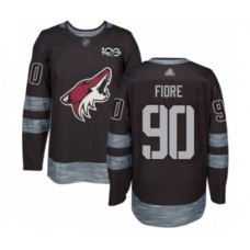 Men Arizona Coyotes #90 Giovanni Fiore Authentic Black 1917-2017 100th Anniversary Hockey Stitched Jersey