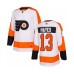 Men Philadelphia Flyers #13 Kevin Hayes Authentic White Away Hockey Stitched Jersey