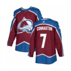 Men Colorado Avalanche #7 Kevin Connauton Authentic Burgundy Red Home Hockey Stitched Jersey