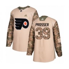 Men Philadelphia Flyers #39 Nate Prosser Authentic Camo Veterans Day Practice Hockey Stitched Jersey