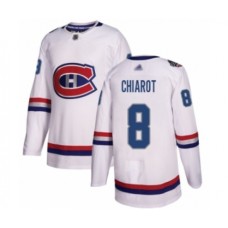 Men Montreal Canadiens #8 Ben Chiarot Authentic White 2017 100 Classic Hockey Stitched Jersey