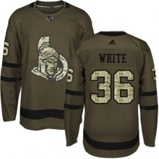 Men Adidas Ottawa Senators #36 Colin White Green Salute to Service Stitched NHL Jersey