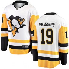 Men Pittsburgh Penguins #19 Derick Brassard Authentic White Away Fanatics Branded Breakaway NHL Jersey