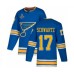 Men St. Louis Blues #17 Jaden Schwartz Authentic Navy Blue Alternate 2019 Stanley Cup Champions Hockey Jersey