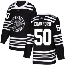 Men Adidas Chicago Blackhawks #50 Corey Crawford Authentic Black 2019 Winter Classic NHL Jersey