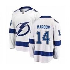 Men Tampa Bay Lightning #14 Patrick Maroon Fanatics Branded White Away Breakaway Hockey Stitched Jersey