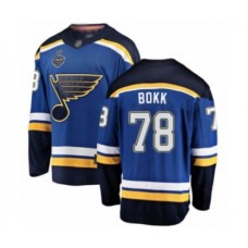 Men St. Louis Blues #78 Dominik Bokk Fanatics Branded Royal Blue Home Breakaway 2019 Stanley Cup Final Bound Hockey Jersey