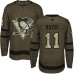 Men Adidas Pittsburgh Penguins #11 Jimmy Hayes Authentic Green Salute to Service NHL Jersey