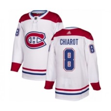 Men Montreal Canadiens #8 Ben Chiarot Authentic White Away Hockey Stitched Jersey