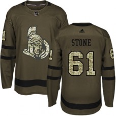 Men Adidas Ottawa Senators #61 Mark Stone Authentic Green Salute to Service NHL Jersey