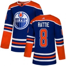 Men Adidas Edmonton Oilers #8 Ty Rattie Premier Royal Blue Alternate NHL Jersey