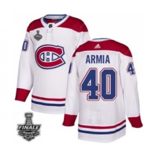 Men Adidas Canadiens #40 Joel Armia White Road Authentic 2021 Stanley Cup Stitched Jersey