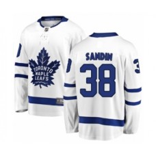 Men Toronto Maple Leafs #38 Rasmus Sandin Authentic White Away Fanatics Branded Breakaway Hockey Stitched Jersey