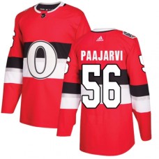 Men Adidas Ottawa Senators #56 Magnus Paajarvi Authentic Red 2017 100 Classic NHL Jersey