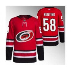 Men Carolina Hurricanes #58 Michael Bunting Red Stitched Jersey