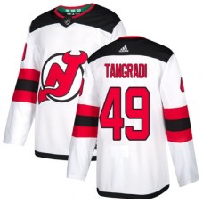 Men Adidas New Jersey Devils #49 Eric Tangradi Authentic White Away NHL Jersey