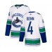 Men Vancouver Canucks #4 Jordie Benn Authentic White Away Hockey Stitched Jersey