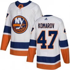 Men Adidas New York Islanders #47 Leo Komarov Authentic White Away NHL Jersey