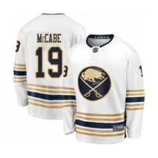 Men Buffalo Sabres #19 Jake McCabe Fanatics Branded White 50th Season Breakaway Hockey Stitched Jersey