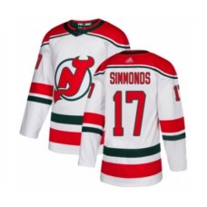 Men New Stitched Jersey Devils #17 Wayne Simmonds Authentic White Alternate Hockey Stitched Jersey