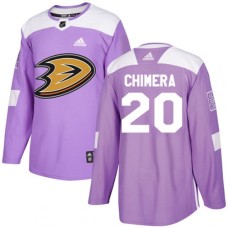 Men Adidas Anaheim Ducks #20 Jason Chimera Authentic Purple Fights Cancer Practice NHL Jersey