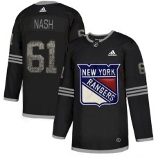 Men Adidas New York Rangers #61 Rick Nash Black Authentic Classic Stitched NHL Jersey