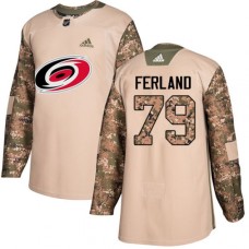 Men Adidas Carolina Hurricanes #79 Michael Ferland Camo Authentic 2017 Veterans Day Stitched NHL Jersey