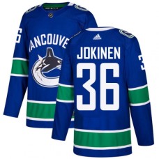 Men Adidas Vancouver Canucks #36 Jussi Jokinen Authentic Blue Home NHL Jersey