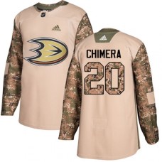 Men Adidas Anaheim Ducks #20 Jason Chimera Authentic Camo Veterans Day Practice NHL Jersey