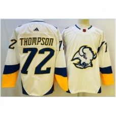 Men Buffalo Sabres #72 Tage Thompson White 2022 Reverse Retro Authentic Stitched Jersey