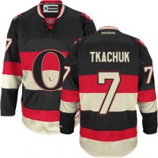 Men Reebok Ottawa Senators #7 Brady Tkachuk Authentic Black Third NHL Jersey