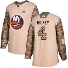 Men Adidas New York Islanders #4 Thomas Hickey Authentic Camo Veterans Day Practice NHL Jersey