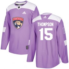 Men Adidas Florida Panthers #15 Paul Thompson Authentic Purple Fights Cancer Practice NHL Jersey