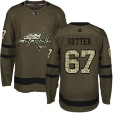 Men Adidas Washington Capitals #67 Riley Sutter Premier Green Salute to Service NHL Jersey