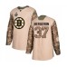 Men Boston Bruins #37 Patrice Bergeron Authentic Camo Veterans Day Practice 2019 Stanley Cup Final Bound Hockey Jersey