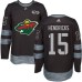 Men Adidas Minnesota Wild #15 Matt Hendricks Authentic Black 1917-2017 100th Anniversary NHL Jersey