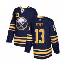 Men Buffalo Sabres #13 Jimmy Vesey Authentic Navy Blue Home Hockey Stitched Jersey