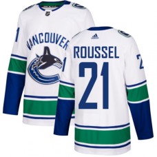 Men Adidas Vancouver Canucks #21 Antoine Roussel Authentic White Away NHL Jersey