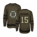 Men Boston Bruins #15 Alex Petrovic Authentic Green Salute to Service Hockey Stitched Jersey