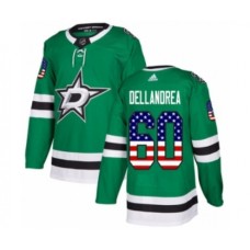 Men Adidas Dallas Stars #60 Ty Dellandrea Authentic Green USA Flag Fashion NHL Jersey