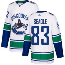 Men Adidas Vancouver Canucks #83 Jay Beagle Authentic White Away NHL Jersey