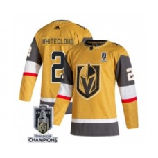 Men Vegas Golden Knights #2 Zach Whitecloud Gold 2023 Stanley Cup Champions Stitched Jersey