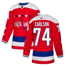 Men Adidas Washington Capitals #74 John Carlson Authentic Red Alternate NHL Jersey