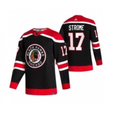 Men Chicago Blackhawks #17 Dylan Strome Black 2020-21 Reverse Retro Alternate Hockey Stitched Jersey