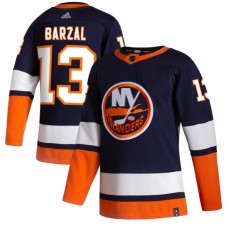 Men New York Islanders #13 Mathew Barzal adidas Navy 2020-21 Reverse Retro Authentic Player Stitched Jersey