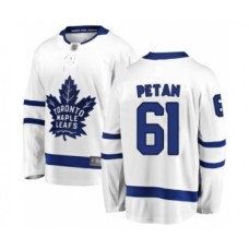 Men Toronto Maple Leafs #61 Nic Petan Authentic White Away Fanatics Branded Breakaway Hockey Stitched Jersey